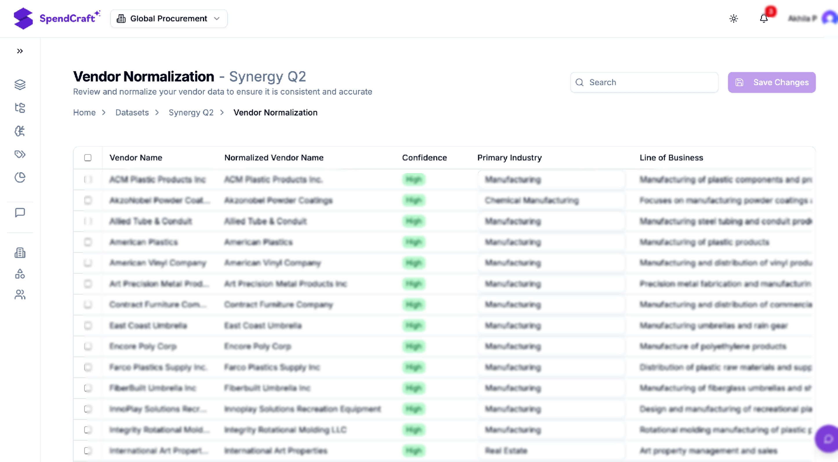 Automated Cleansing of Invoice and Vendor Data
